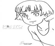 Coloriage ponyo petite fille dessin