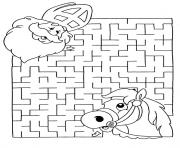 Coloriage labyrinthe jeux noel