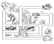Coloriage labyrinthe jeux poisson dessin