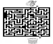 Coloriage labyrinthe jeux poisson dessin