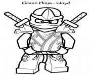 Coloriage lego ninjago llyod kai vert dessin
