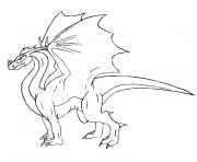 dragon 3d de profile dessin à colorier