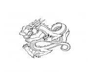 dragon japonais effrayer dessin à colorier