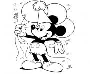 mickey anniversaire dessin à colorier