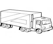 Coloriage camion americain de profil dessin