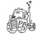 Coloriage camion avec chauffeur dessin