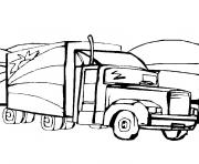camion remorque dessin à colorier