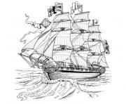 bateau capitaine crochet dessin à colorier