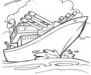 bateau de guerre dessin à colorier