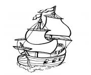 bateau pirates des caraibes dessin à colorier