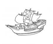pirate bateau dessin à colorier