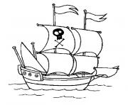 bateau pirate dessin à colorier