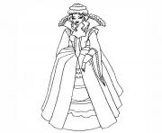 Coloriage princesse avec une couronne royale cp facile dessin