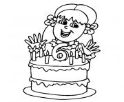 Coloriage petite fille cadeau fleurs dessin