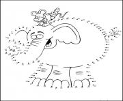 Coloriage point a relier maternelle elephant