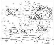 points a relier cp pirate et son bateau dessin à colorier