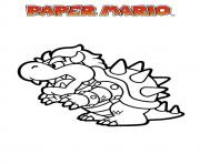 Coloriage bowser dragon tortue dans super mario dessin