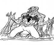 Venom est piégé par spider-man dessin à colorier