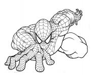 Coloriage spider-man pret a faire le saut dessin