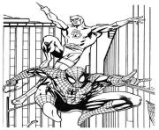 Coloriage spiderman se fait attaque dessin