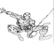 Coloriage spiderman se fait attaque dessin