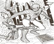 spiderman se fait attaque dessin à colorier
