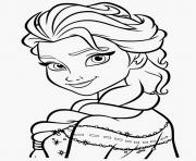 Coloriage elsa et sa robe de glace frozen disney dessin