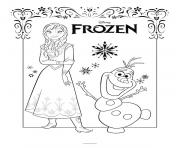 Coloriage Olaf et Elsa Reine des neiges disney 2018 dessin