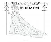 Coloriage elsa frozen exotic dress disney dessin