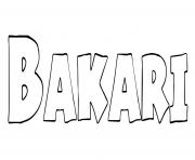 Bakari dessin à colorier
