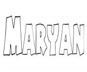 Maryan dessin à colorier