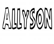 Coloriage Allyson