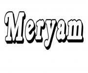 Coloriage Meryam