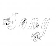 Sony dessin à colorier