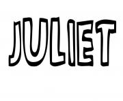 Juliet dessin à colorier
