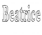 Beatrice dessin à colorier