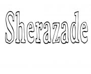 Sherazade dessin à colorier