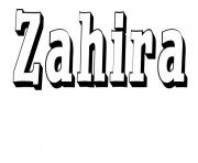 Coloriage Zahira