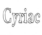 Cyriac dessin à colorier