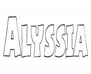Alyssia dessin à colorier
