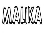 Malika dessin à colorier