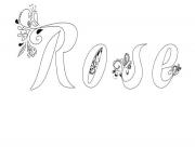 Rose dessin à colorier