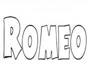 Romeo dessin à colorier