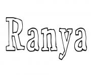 Ranya dessin à colorier