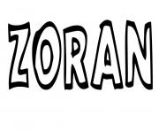 Zoran dessin à colorier