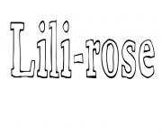 Lili rose dessin à colorier