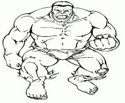 Hulk avec son poing rageur dessin à colorier