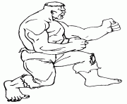 Coloriage Hulk fait du karate dessin