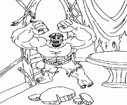 Hulk dans un chateau dessin à colorier