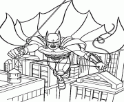 Coloriage batman combat un monstre dessin